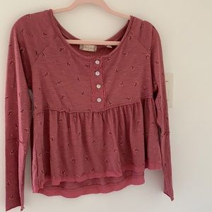 Long-Sleeve Flower Top